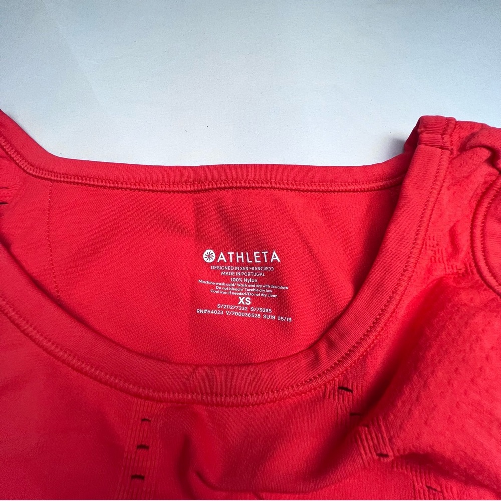 Athleta Red Orange Split Back Seamless Foothill T… - image 5